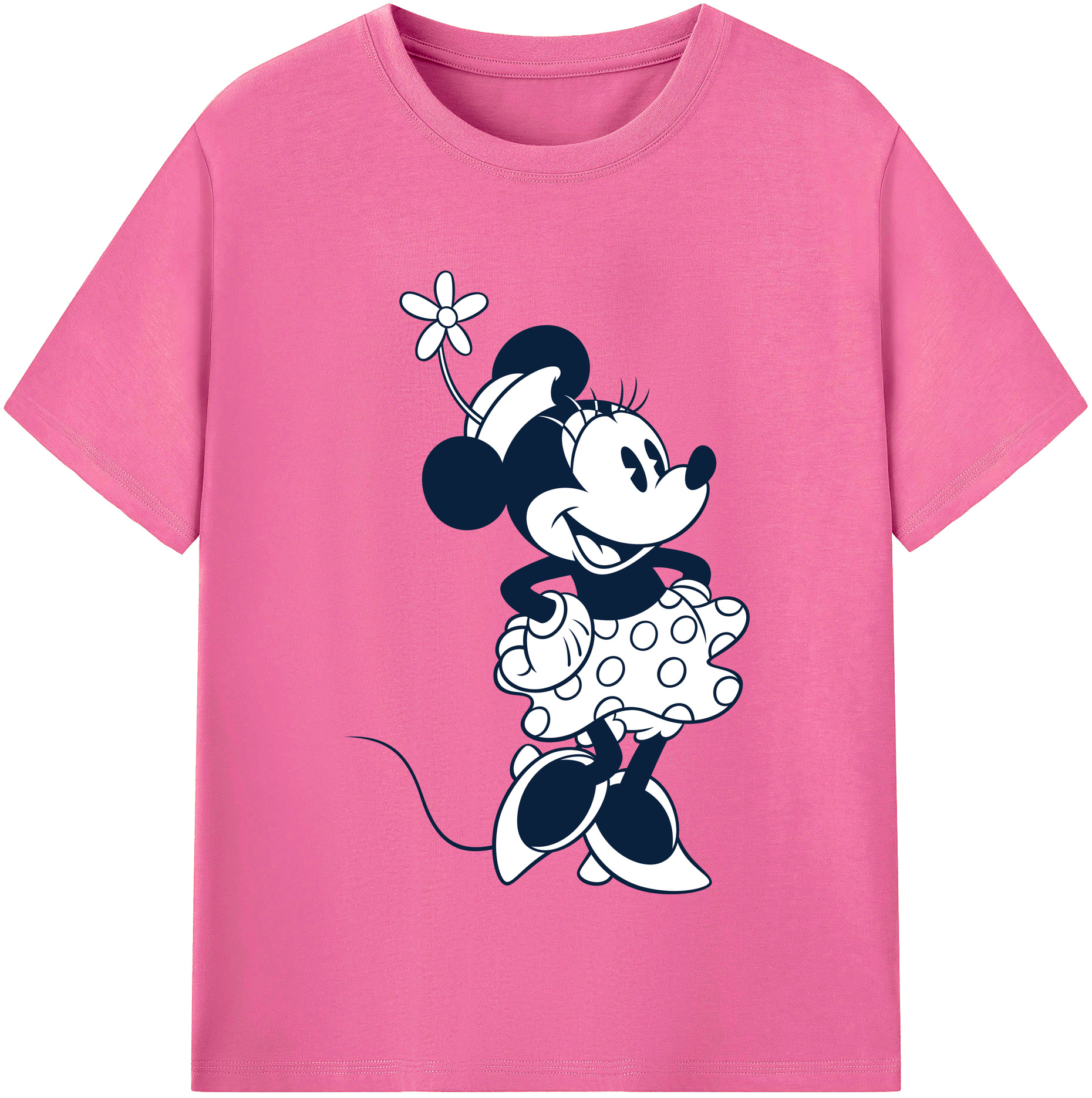 （画像用） ミッキーマウス Mickey Mouse レディースカジュアルプリントTシャツ（綿100％）